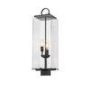 Z-Lite Sana 3 Light Outdoor Post Mount Fixture, Black And Seedy 592PHBS-BK